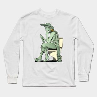 Statue of Liberty on the Toilet Long Sleeve T-Shirt